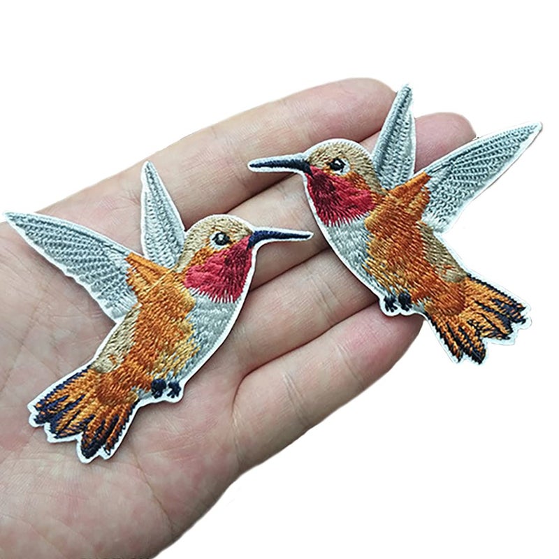 ZOOPOLR 2 Pcs Cute Birds DIron On Patches for Backpacks, Hats, DIY Sew on Applique Patch, Vintage Embroidered Patches for Repair Clothes, Jackets, Jeans - Image 1